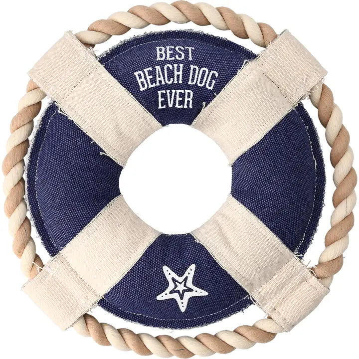 Beach Dog - 10" Canvas Dog Toy On Rope